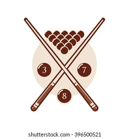 Billiards Stick and ball. for emblems labels elements