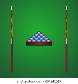 Billiards Stick and ball. for emblems labels elements