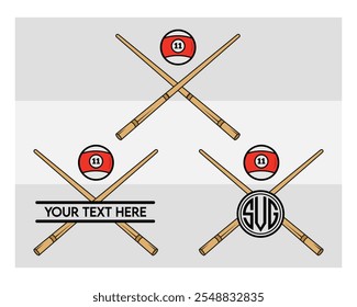 Billiards Stick, Billiards Balls, Pool, Pool Stick, Snooker, Billiards Silhouette, Pool Game, Billiards png, Snooker clipart, outline, vector, 