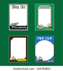 Billiards Trading Card Picture Frames