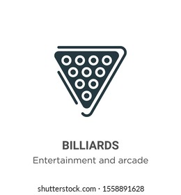 Billiards vector icon on white background. Flat vector billiards icon symbol sign from modern entertainment and arcade collection for mobile concept and web apps design.