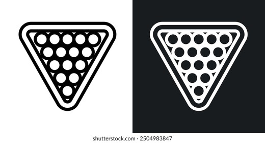 Billiards vector icon set black and white filled and outlined style.