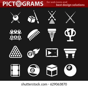 billiards vector icons for user interface design