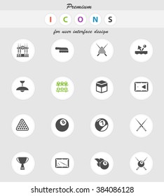 Billiards vector icons for web sites and user interface