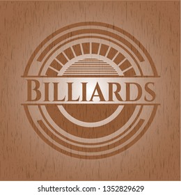 Billiards vintage wood emblem