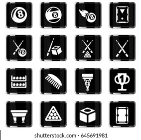 billiards web icons for user interface design