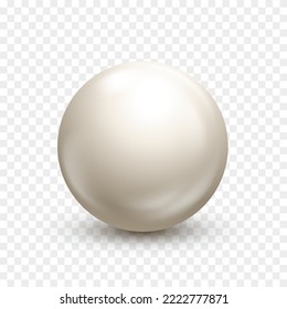 Billiard,white pool ball. Snooker or ping pong ball. 3D white realistic sphere or orb on transparent background. Vector illustration