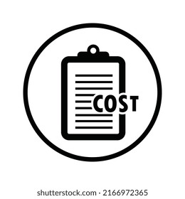 Billing, cost, invoice icon. Black Vector.