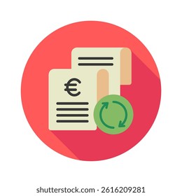 Billing Cycle mini illustration rounded color icon, use for taxation, economy, business, finance, UI, UX kit, app and web development, digital or print.
