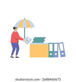Cobrança Mesa Vetor Ilustração Que pode facilmente editar ou modificar
