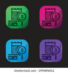 Billing four color glass button icon