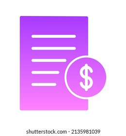 Billing Glyph Gradient icon Design