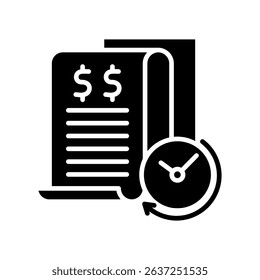 Billing History glyph, mini illustration icon. use for modern concept, print, UI, UX kit, web and app development. Vector related to account management, ecommerce, banking and finance.