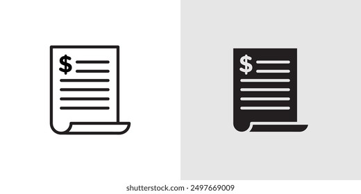 Billing icon Black line art vector logo set