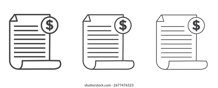 Diseño del icono de la Facturación, conveniente para el Web, las infografías, la interfaz y los App.