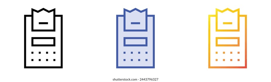 billing icon. Linear, Blue Fill and Gradient Style Design Isolated On White Background