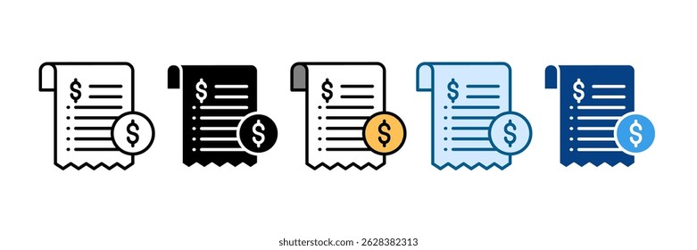 Billing Icon Set Multiple Style Collection