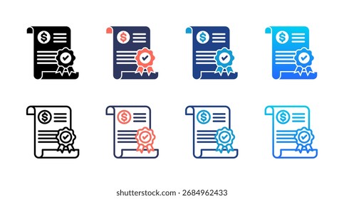 Ícone de faturamento folha de vários estilos coleção