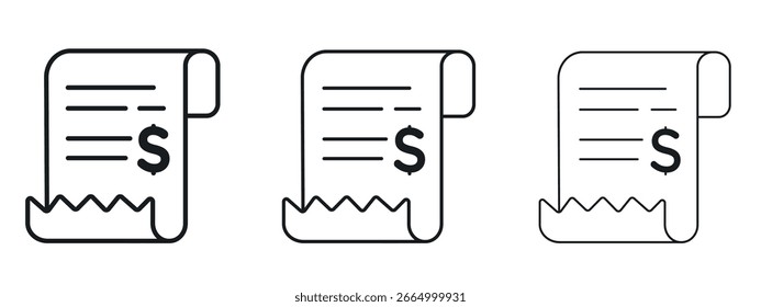 Ícone de cobrança design de linha simples - Ilustração de vetor simples