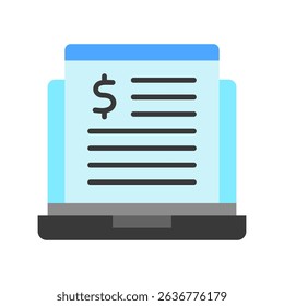 Billing Info flat color, mini illustration icon. use for modern concept, print, UI, UX kit, web and app development. Vector related to account management, ecommerce, banking and finance.
