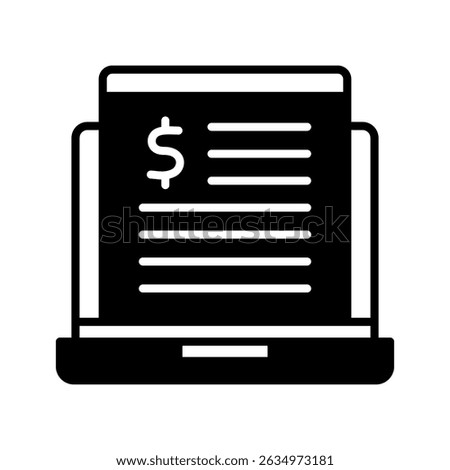 Billing Info glyph, mini illustration icon. use for modern concept, print, UI, UX kit, web and app development. Vector related to account management, ecommerce, banking and finance.