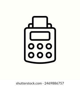 billing machine icon, isolated outline or line icon