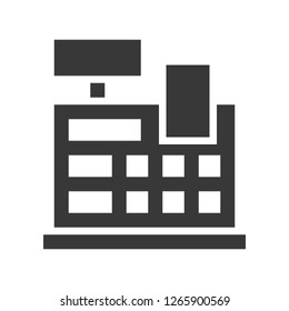 Billing machine vector, Online shopping solid design icon