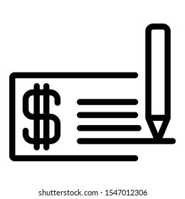 Billing paper icon. Outline billing paper vector icon for web design isolated on white background