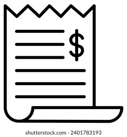 Ilustración vectorial de línea de icono de facturación y pagos