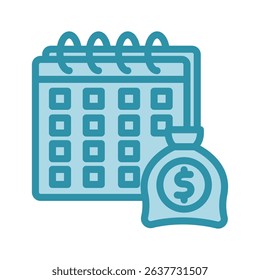 Billing Plan dual tone blue color, mini illustration icon. use for modern concept, print, UI, UX kit, web and app development. Vector related to account management, ecommerce, banking and finance.