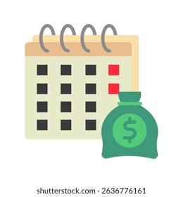Billing Plan flat color, mini illustration icon. use for modern concept, print, UI, UX kit, web and app development. Vector related to account management, ecommerce, banking and finance.