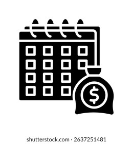 Billing Plan glyph, mini illustration icon. use for modern concept, print, UI, UX kit, web and app development. Vector related to account management, ecommerce, banking and finance.