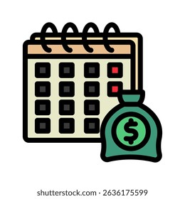 Billing Plan outline color, mini illustration icon. use for modern concept, print, UI, UX kit, web and app development. Vector related to account management, ecommerce, banking and finance.