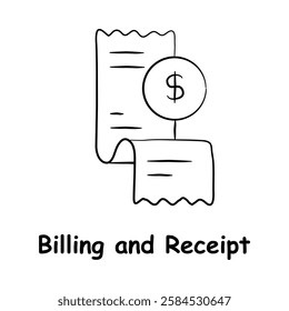 Billing and Receipt Icon – Payment Confirmation and Transaction Record