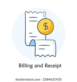 Billing and Receipt Icon – Payment Invoice and Transaction Record