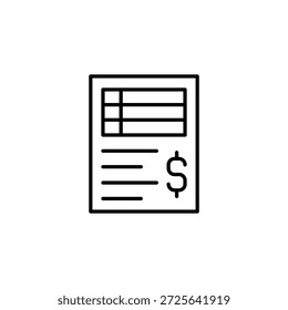 Demonstrativo De Cobrança Com Ícone De Estrutura De Tópicos De Conceito De Sinal De Dólar