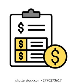 Billing Statement Icon Lineal Color