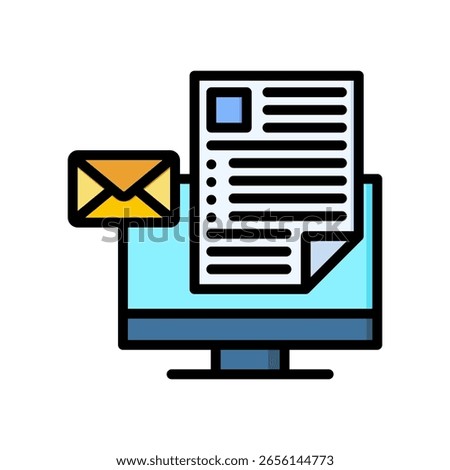 Billing Statement Icon Lineal Color Vector Illustration