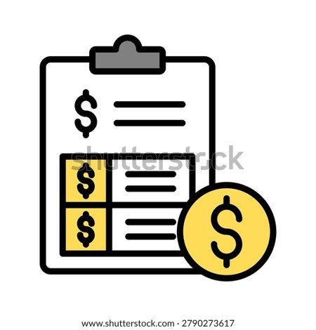 Billing Statement Icon Lineal Color
