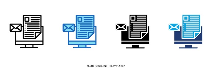 Billing Statement icon Multi Style Vector Illustration