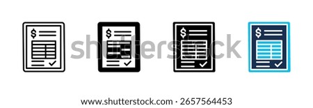 Billing Statement icon sheet multiple style collection