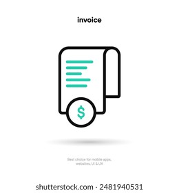 Billing thin line icon on the white background. Money, pay, payment,  cash operations, currency, exchange, savings, bank cards, currency, banking icons