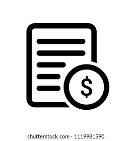 Billing vector icon, invoice symbol. Simple, flat design for web or mobile app