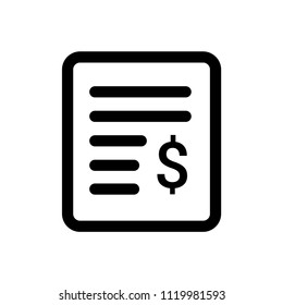 Billing vector icon, invoice symbol. Simple, flat design for web or mobile app