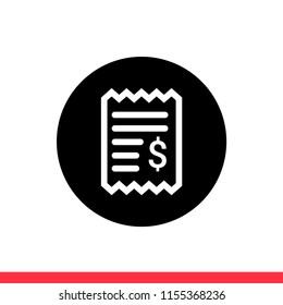 Billing vector icon, invoice symbol. Simple, flat design for web or mobile app