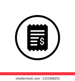 Billing vector icon, invoice symbol. Simple, flat design for web or mobile app
