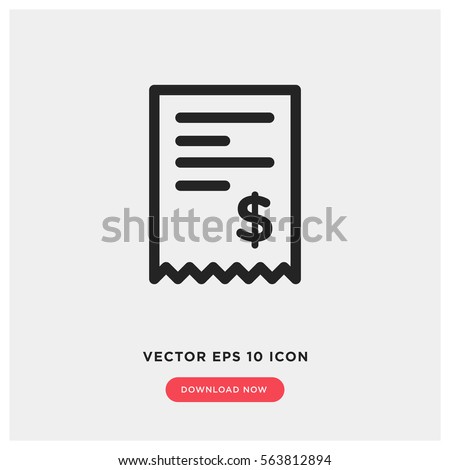 Billing vector icon, invoice symbol. Modern, simple flat vector illustration for web site or mobile app