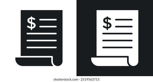 Billingline vector icon set in solid and outline style.