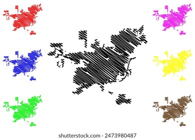 Billings City, Montana (United States cities, United States of America, us, usa city) map vector illustration, scribble sketch City of Billings map