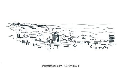 Billings Montana usa America vector sketch city illustration line art 